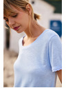 Moodo Svijetlo plava bluza s okruglim izrezom Moodo