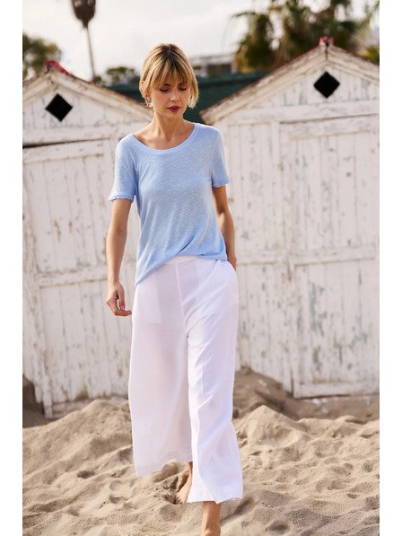 Moodo Svijetlo plava bluza s okruglim izrezom Moodo