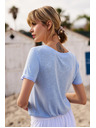 Moodo Svijetlo plava bluza s okruglim izrezom Moodo