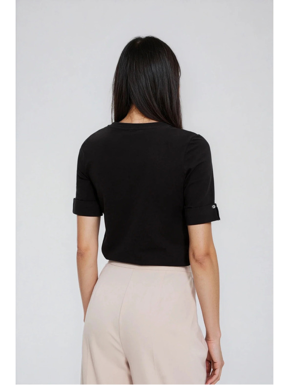 Moodo Pamučna majica crna Moodo