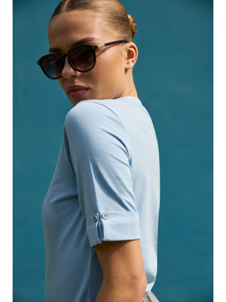 Moodo Svijetlo plava pamučna majica Moodo