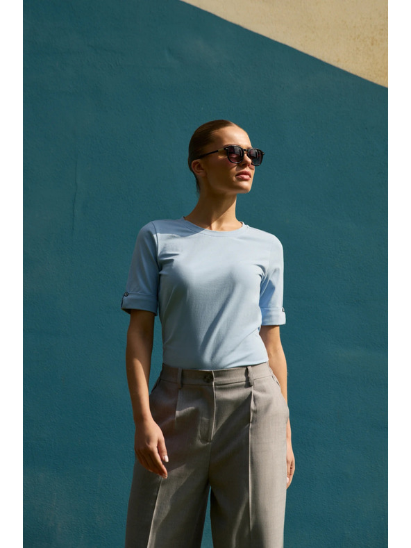 Moodo Svijetlo plava pamučna majica Moodo