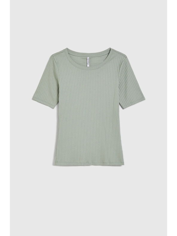 Moodo Maslinasta bluza od rebraste tkanine Moodo
