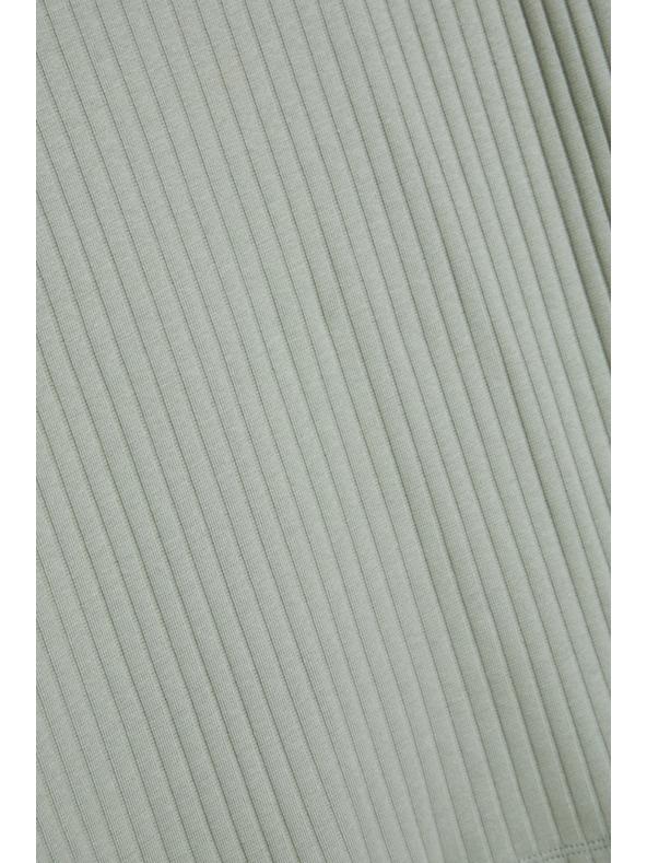 Moodo Maslinasta bluza od rebraste tkanine Moodo