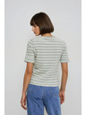Moodo Prugasta maslinasta pamučna majica Moodo