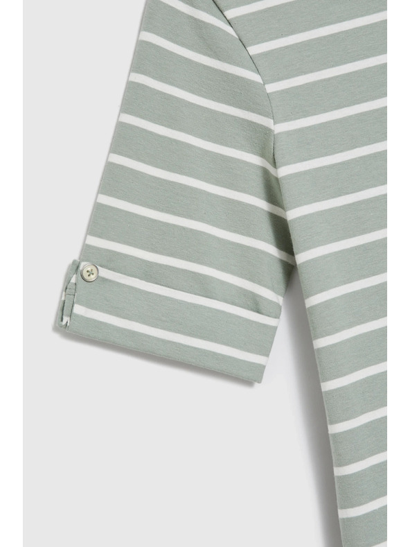 Moodo Prugasta maslinasta pamučna majica Moodo