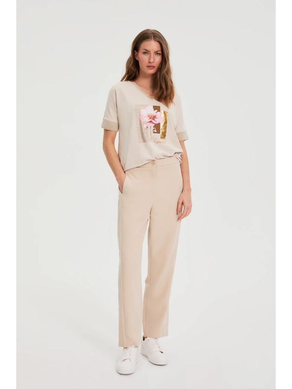 Moodo Bež bluza s printom Moodo