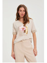Moodo Bež bluza s printom Moodo