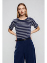 Moodo Prugasta tamno plava pamučna majica Moodo
