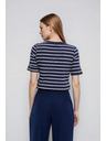 Moodo Prugasta tamno plava pamučna majica Moodo