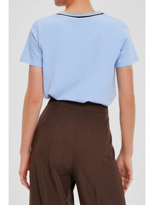 Moodo Svijetlo plava bluza s natpisom Moodo