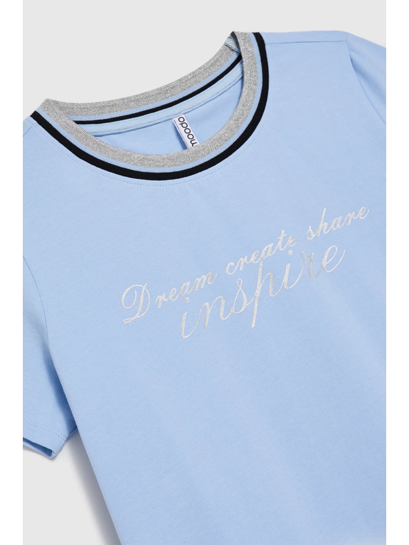 Moodo Svijetlo plava bluza s natpisom Moodo