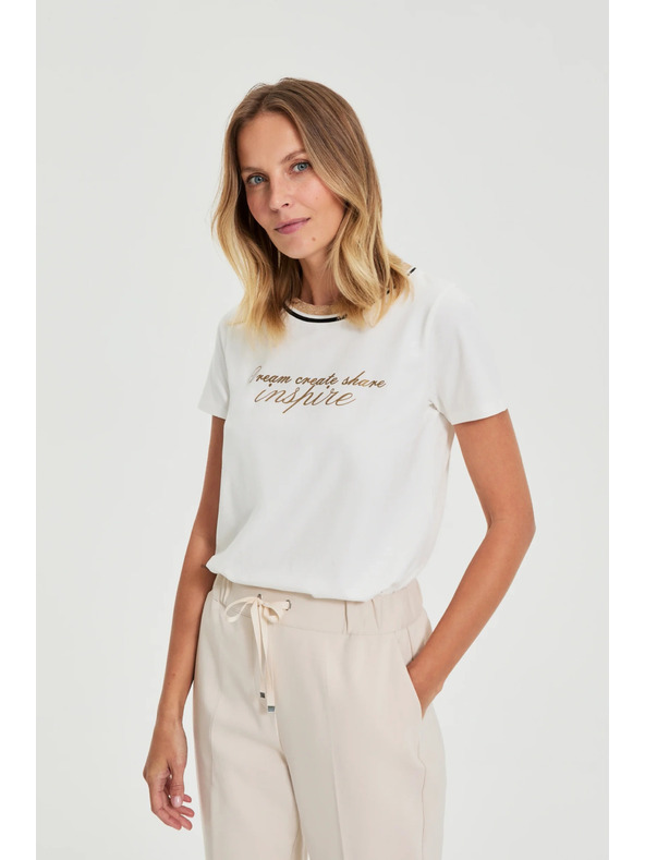 Moodo Bijela bluza s natpisom Moodo