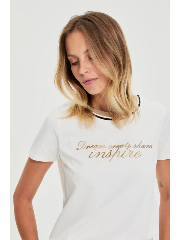 Moodo Bijela bluza s natpisom Moodo