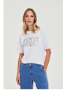 Moodo Bijela pamučna majica s printom Moodo