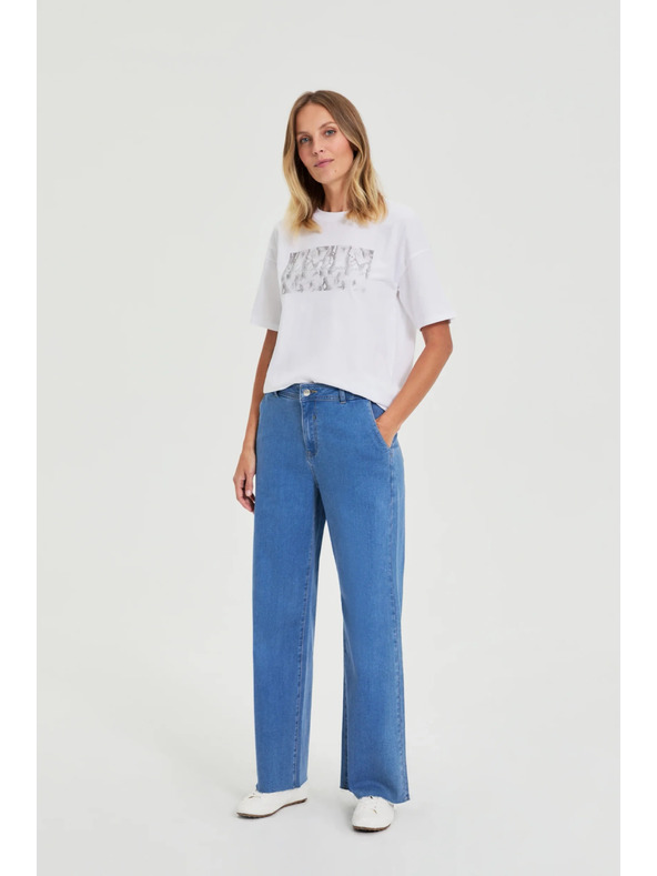 Moodo Bijela pamučna majica s printom Moodo