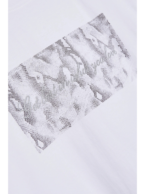 Moodo Bijela pamučna majica s printom Moodo