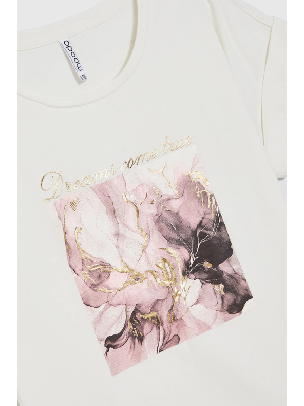 Moodo Ecru majica s printom Moodo