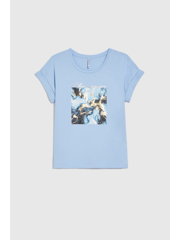 Moodo Svijetlo plava majica s printom Moodo