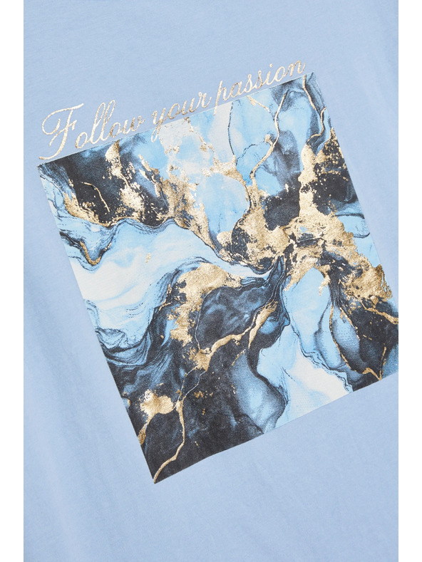 Moodo Svijetlo plava majica s printom Moodo