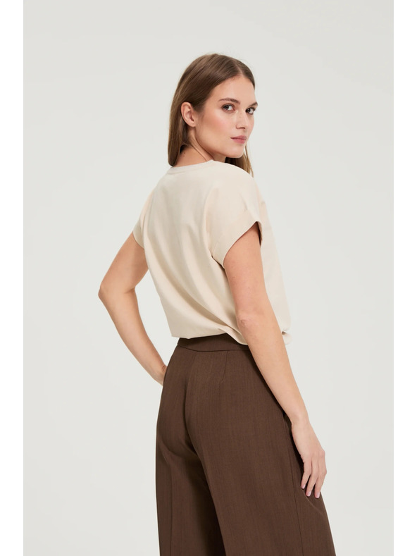 Moodo Bež bluza s natpisom Moodo