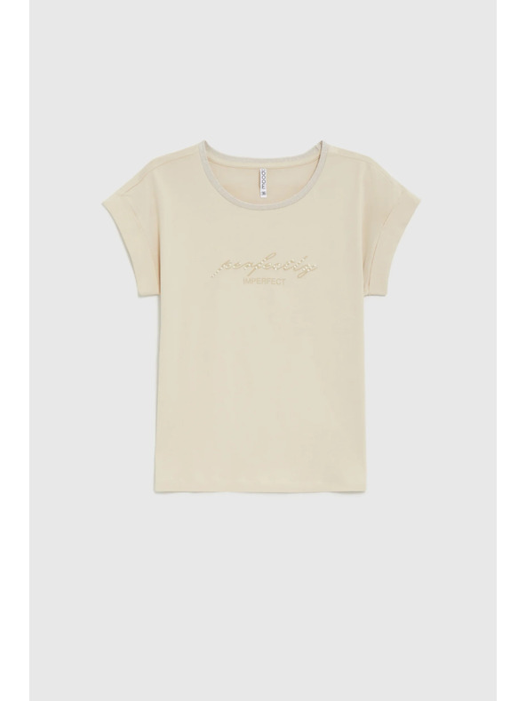 Moodo Bež bluza s natpisom Moodo