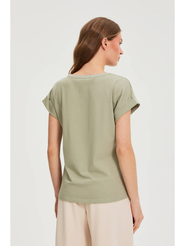 Moodo Maslinasta bluza s natpisom Moodo