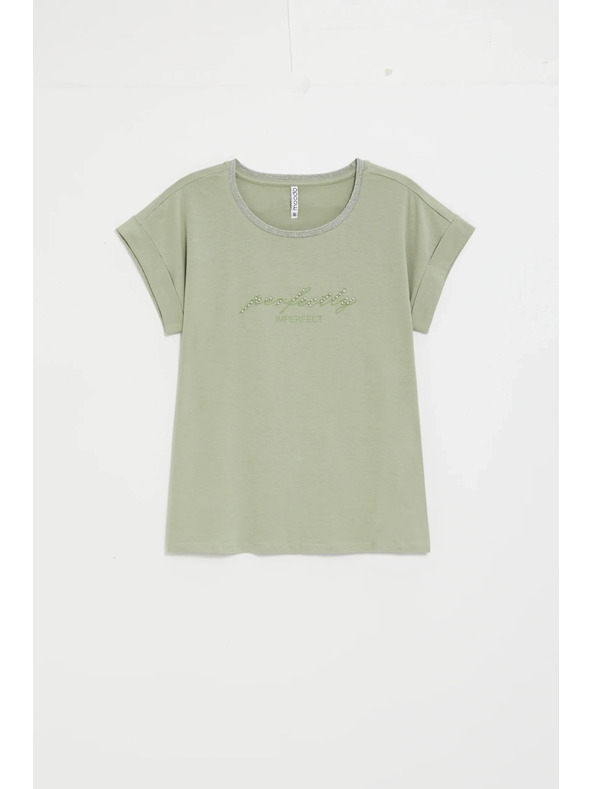 Moodo Maslinasta bluza s natpisom Moodo