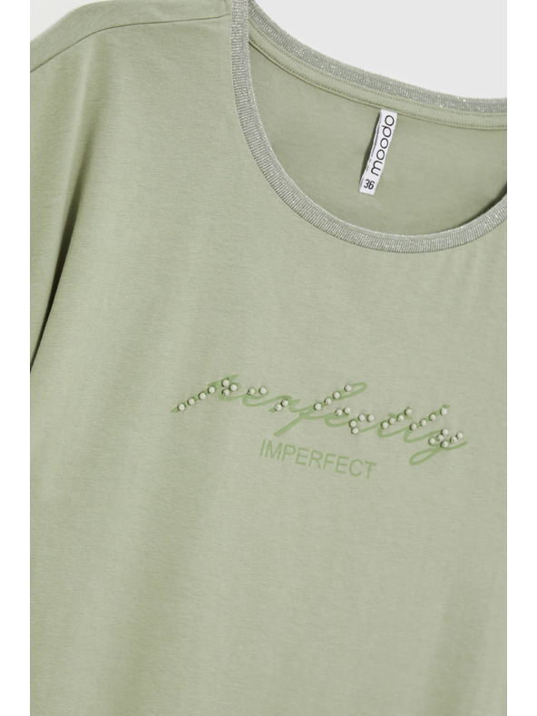 Moodo Maslinasta bluza s natpisom Moodo
