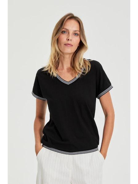 Moodo Crna pamučna bluza Moodo