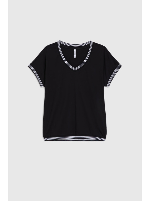 Moodo Crna pamučna bluza Moodo