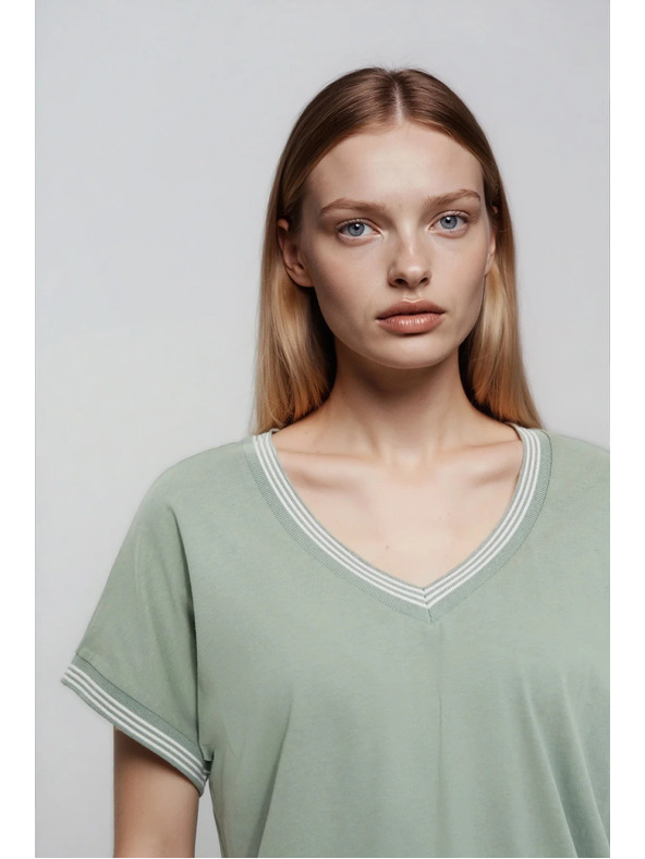 Moodo Maslinasta pamučna bluza Moodo