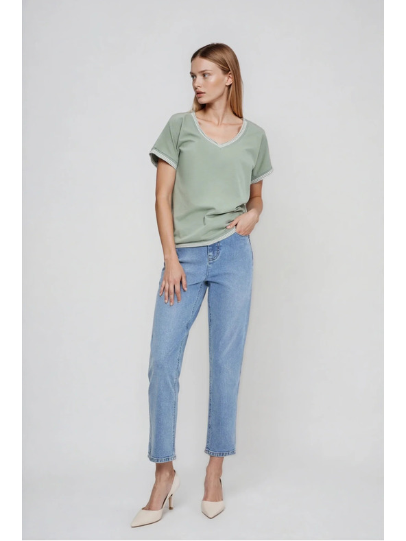 Moodo Maslinasta pamučna bluza Moodo