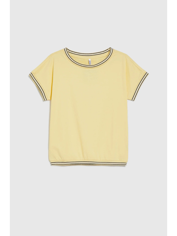 Moodo Žuta bluza s dekorativnim rubom Moodo