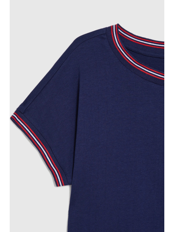 Moodo Tamno plava bluza s dekorativnim rubom Moodo