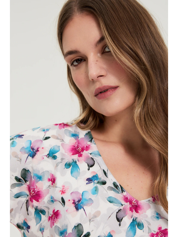 Moodo Bijela bluza s V-izrezom Moodo