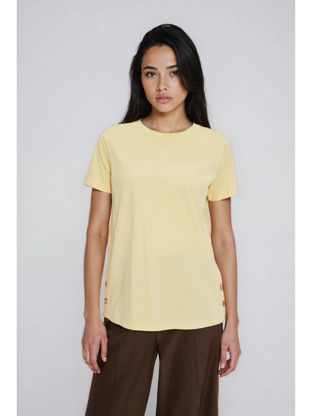 Moodo Žuta bluza s dekorativnim gumbima Moodo