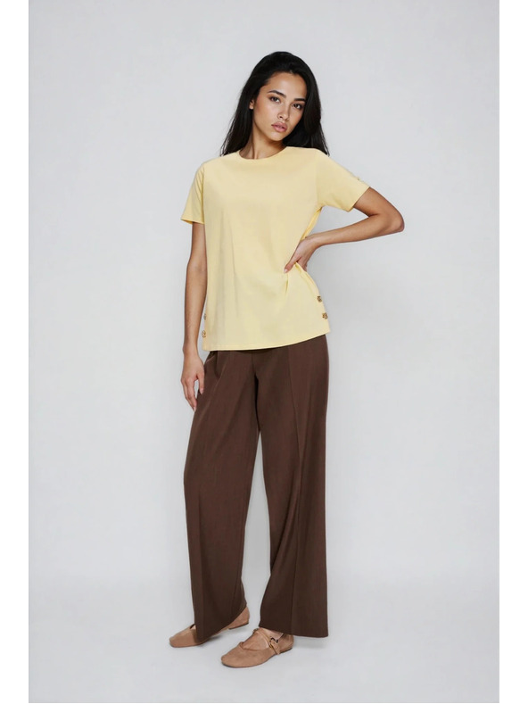 Moodo Žuta bluza s dekorativnim gumbima Moodo