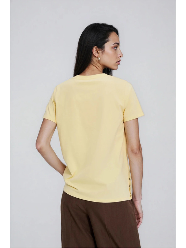 Moodo Žuta bluza s dekorativnim gumbima Moodo