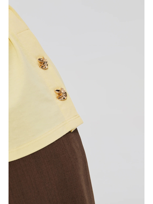 Moodo Žuta bluza s dekorativnim gumbima Moodo