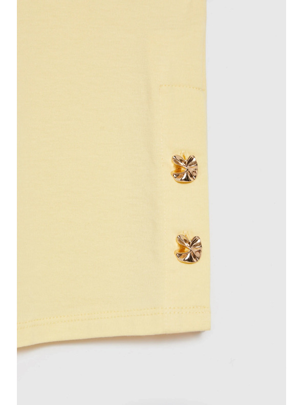 Moodo Žuta bluza s dekorativnim gumbima Moodo