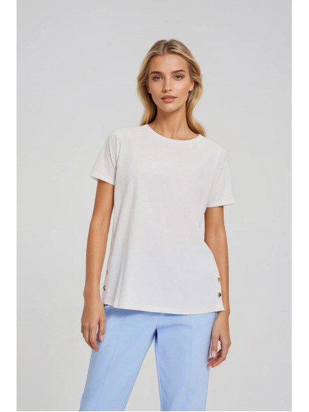 Moodo Bijela bluza s dekorativnim gumbima Moodo