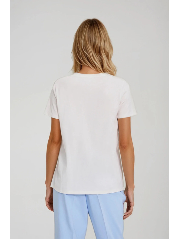 Moodo Bijela bluza s dekorativnim gumbima Moodo