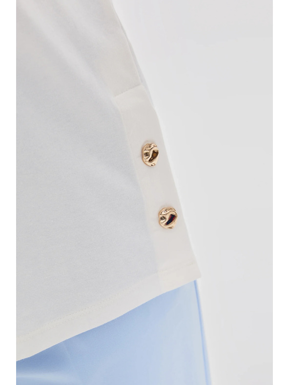 Moodo Bijela bluza s dekorativnim gumbima Moodo