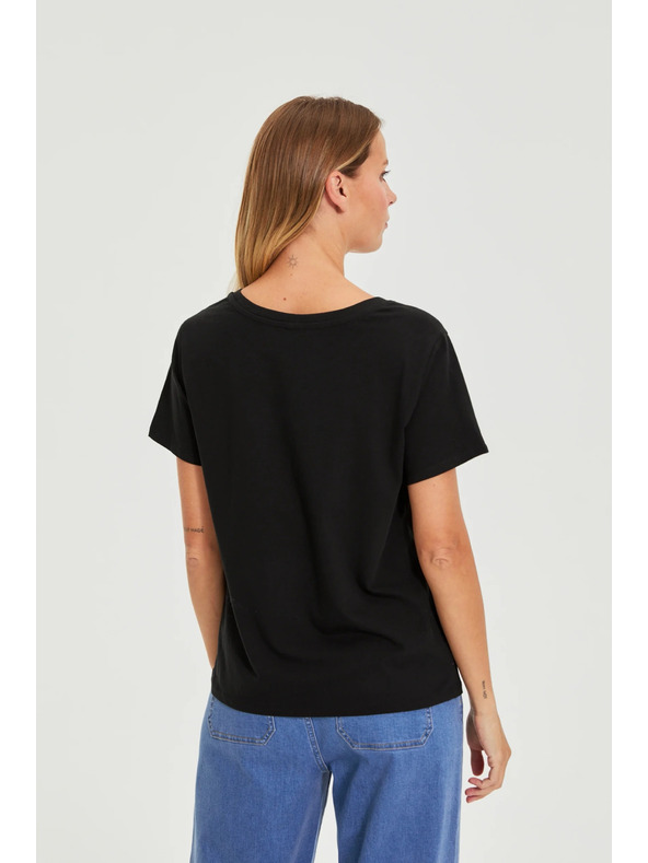 Moodo Crna bluza s džepovima Moodo