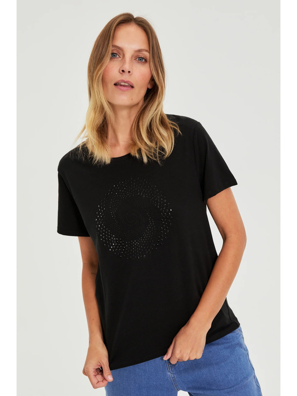 Moodo Crna bluza s džepovima Moodo