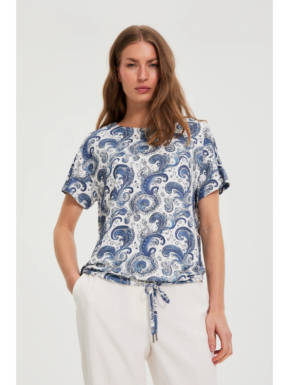 Moodo Top s paisley uzorkom bijeli Moodo