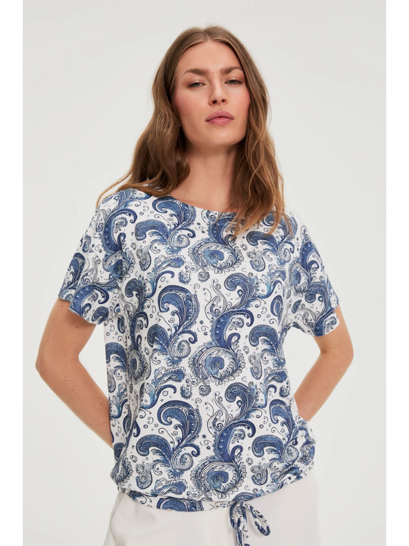 Moodo Top s paisley uzorkom bijeli Moodo