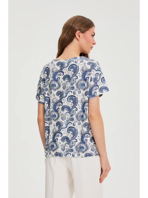Moodo Top s paisley uzorkom bijeli Moodo
