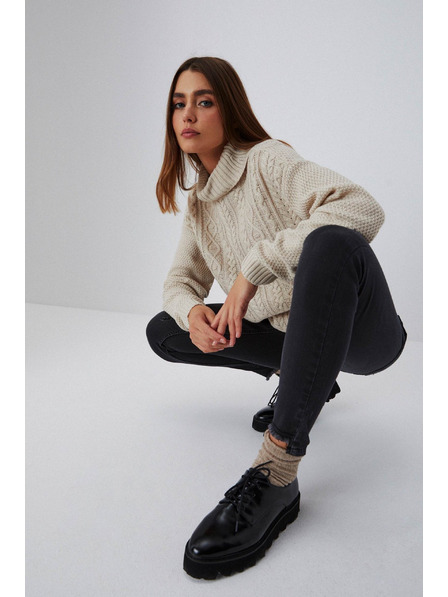 Moodo Uske traperice srednjeg struka s opranih rubova nogavica grafitne Moodo